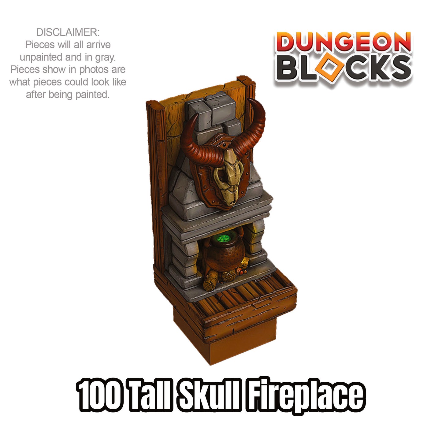 Tall Skull Fireplace