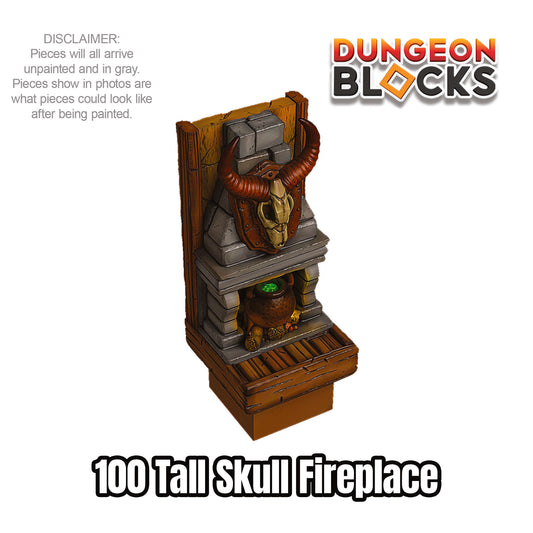 Tall Skull Fireplace