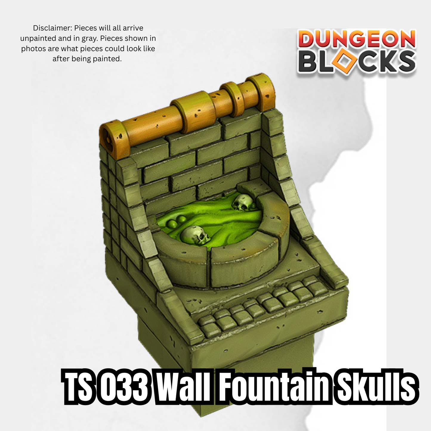 Wall Fountain Skulls